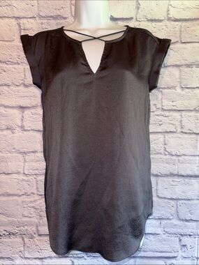 Express Black Crisscross V-Neck Blouse